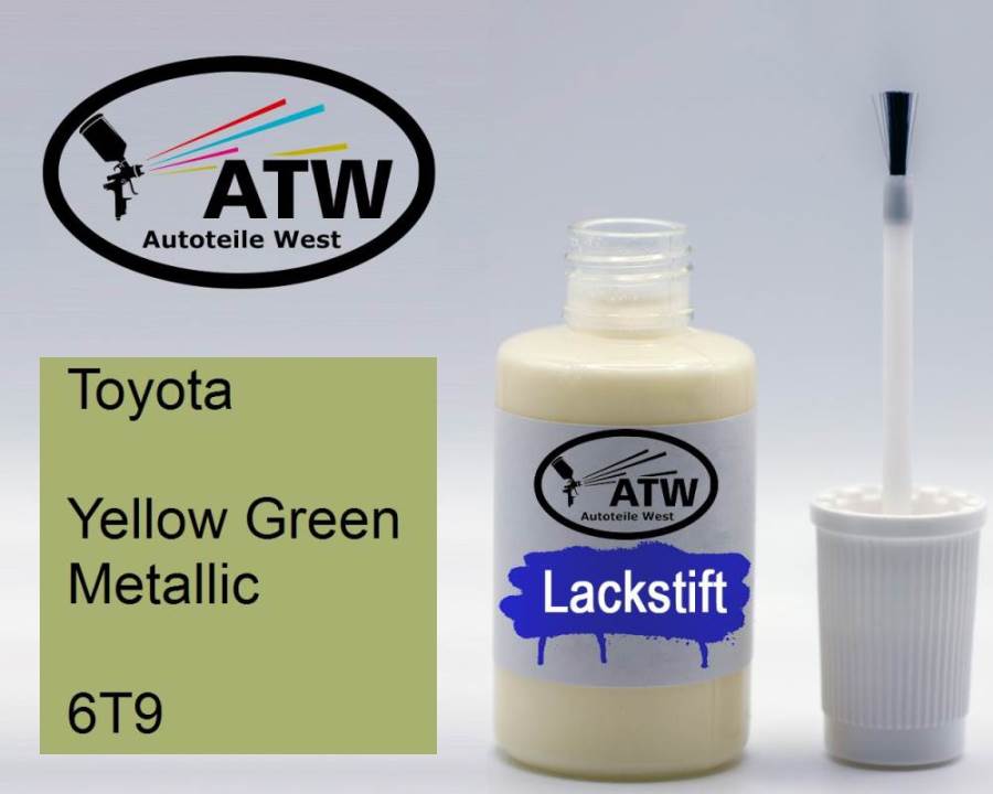 Toyota, Yellow Green Metallic, 6T9: 20ml Lackstift, von ATW Autoteile West.